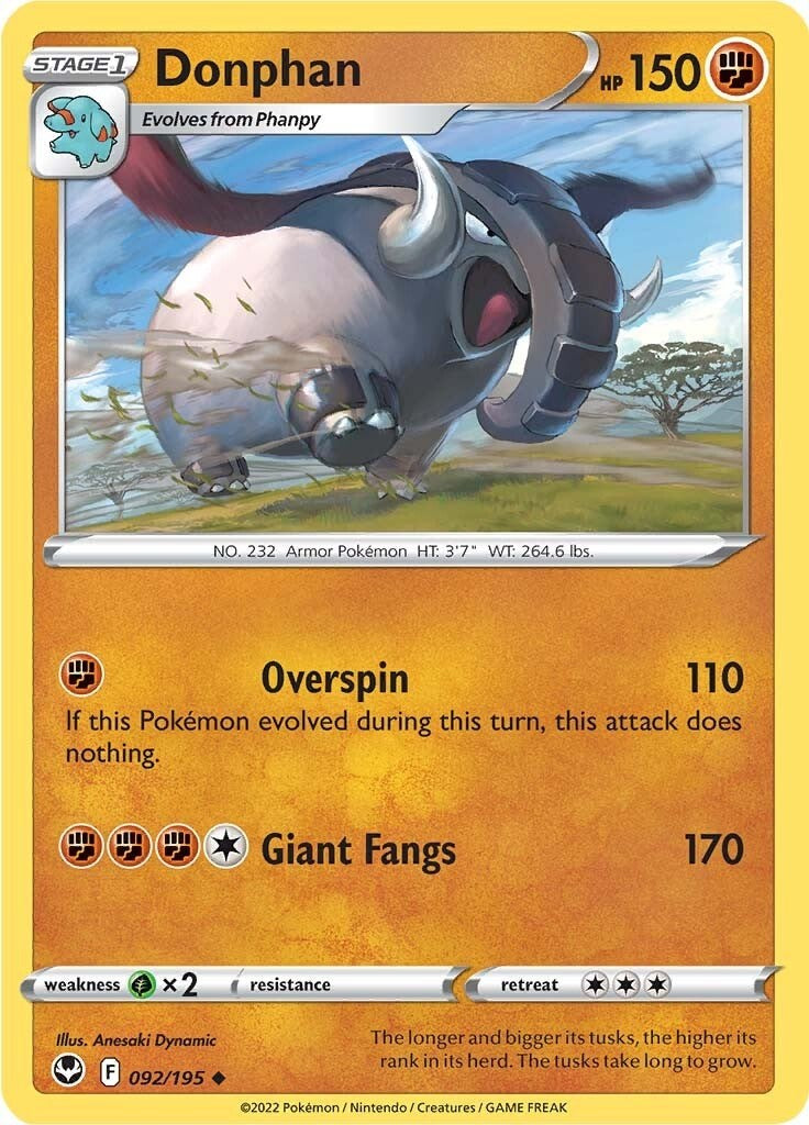 Pokemon Donphan 092/195 SWSH12: Silver Tempest Normal