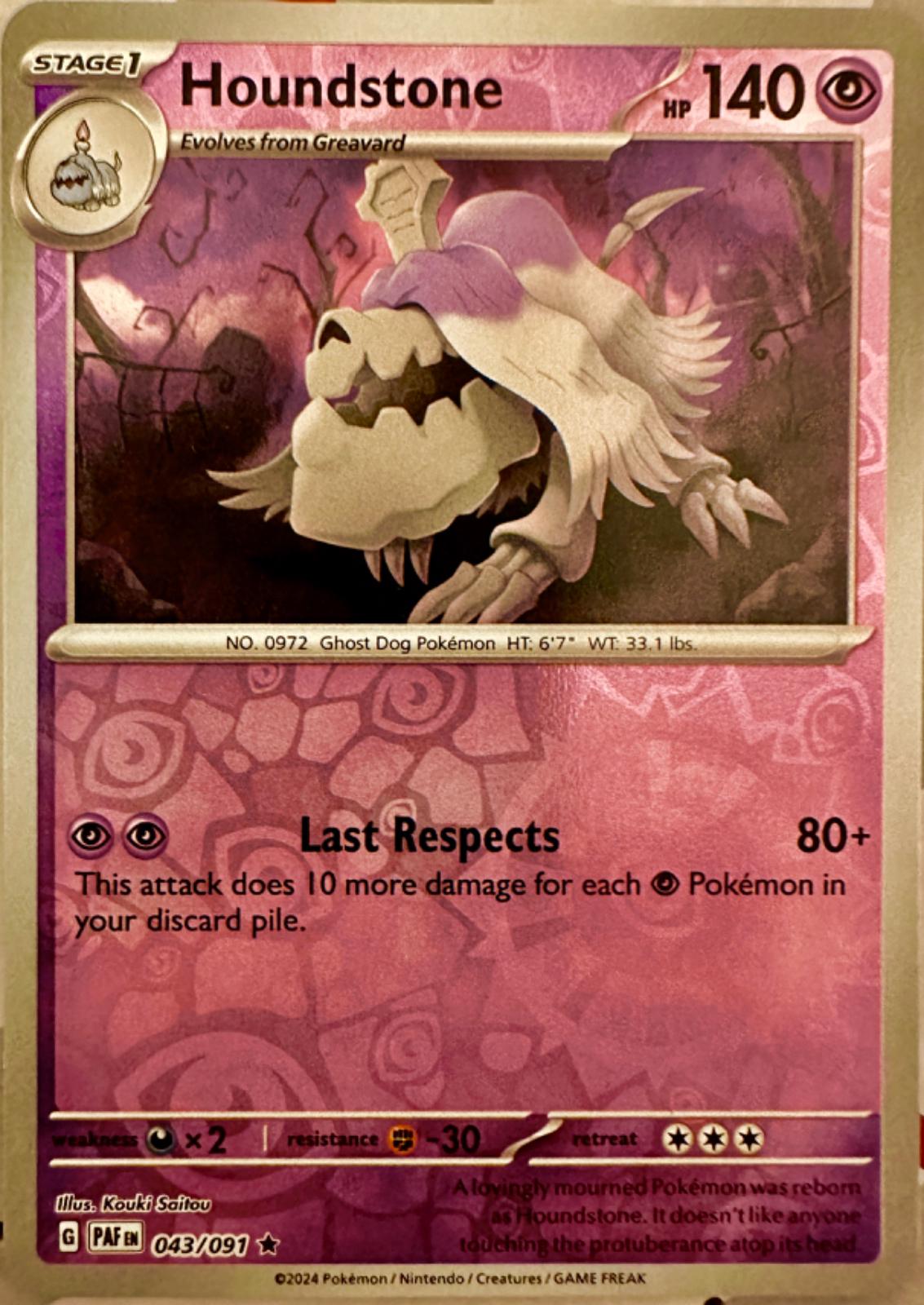 Pokemon Houndstone - 043/091 SV: Paldean Fates Holo