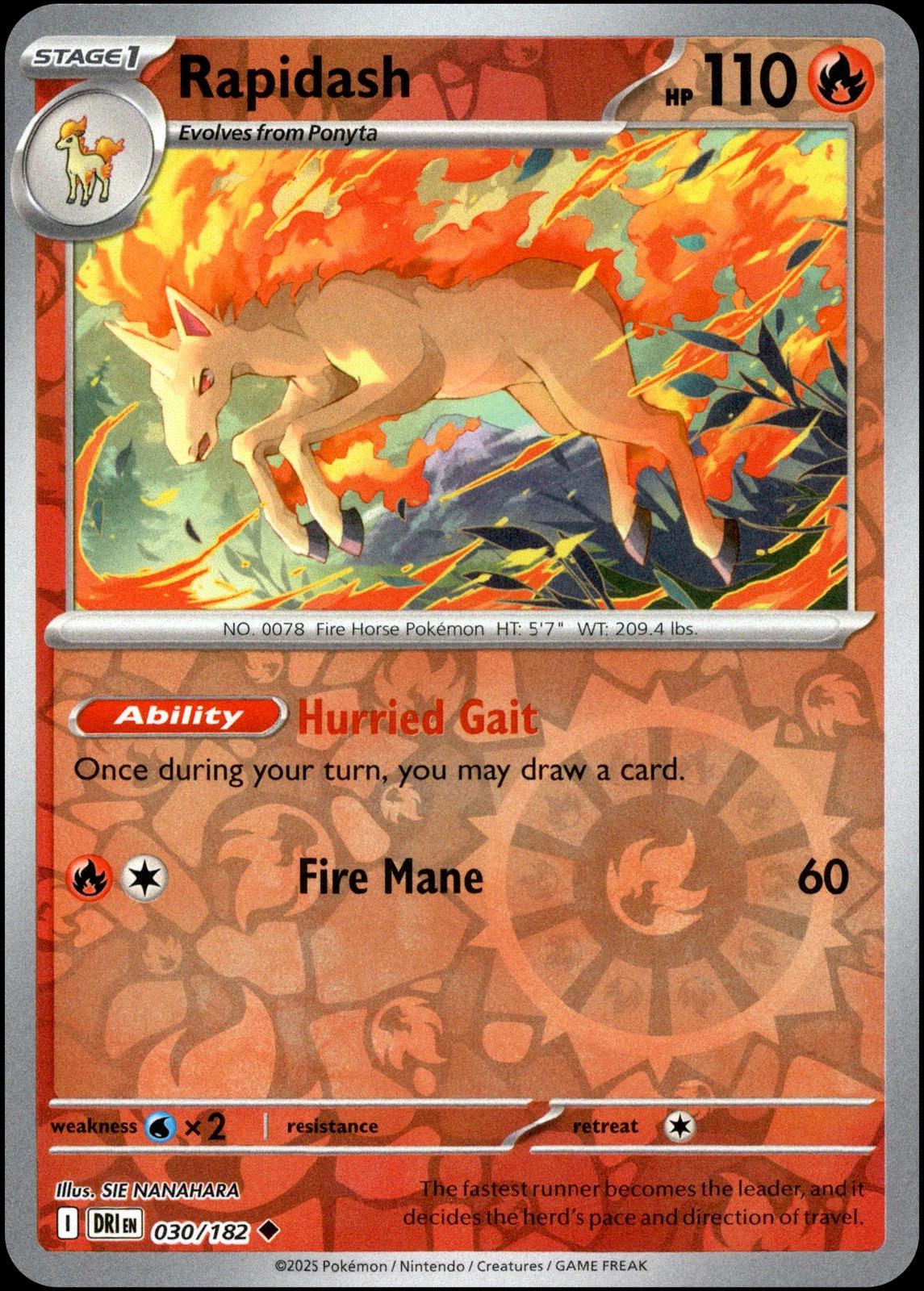 Pokemon Rapidash - 030/182 SV10: Destined Rivals Normal