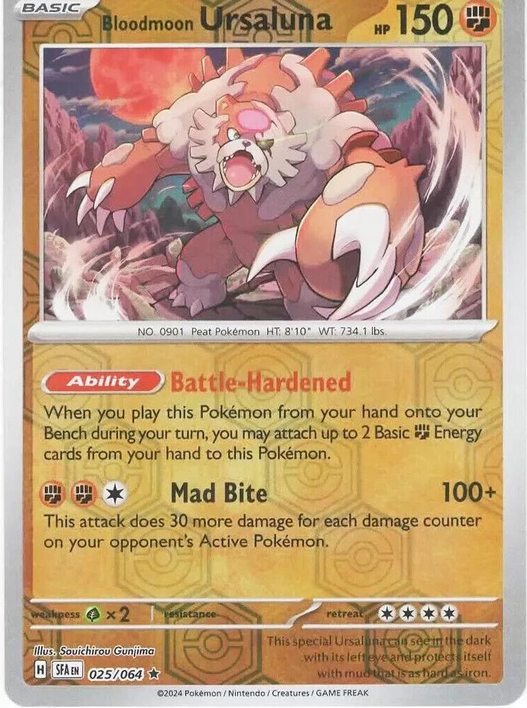 Pokemon Bloodmoon Ursaluna 025/064 SV: Shrouded Fable Holo