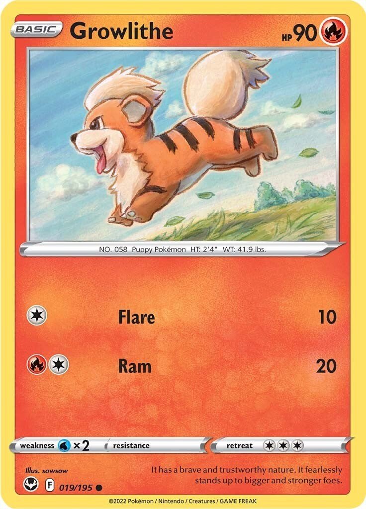 Pokemon Growlithe 019/195 SWSH12: Silver Tempest Normal