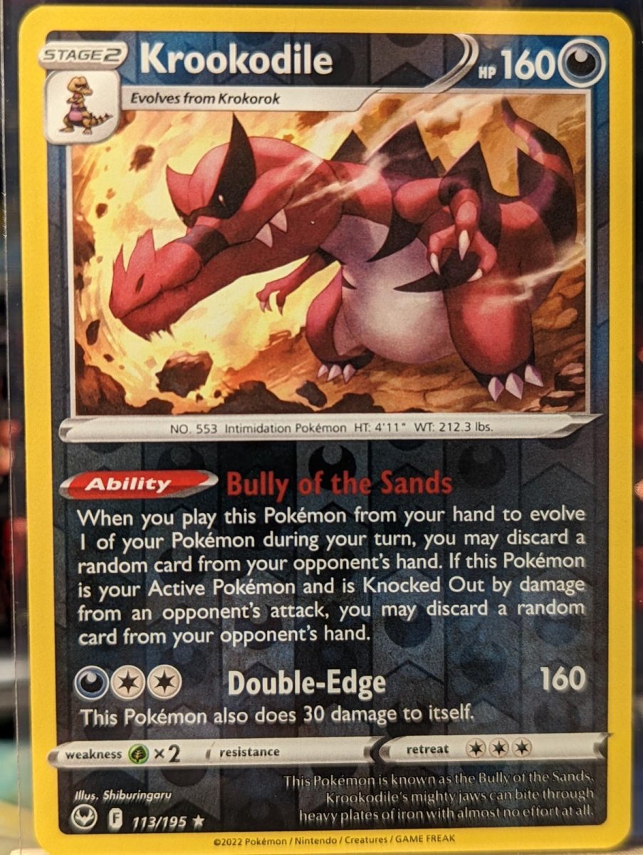Pokemon Krookodile 113/195 SWSH12: Silver Tempest Holo