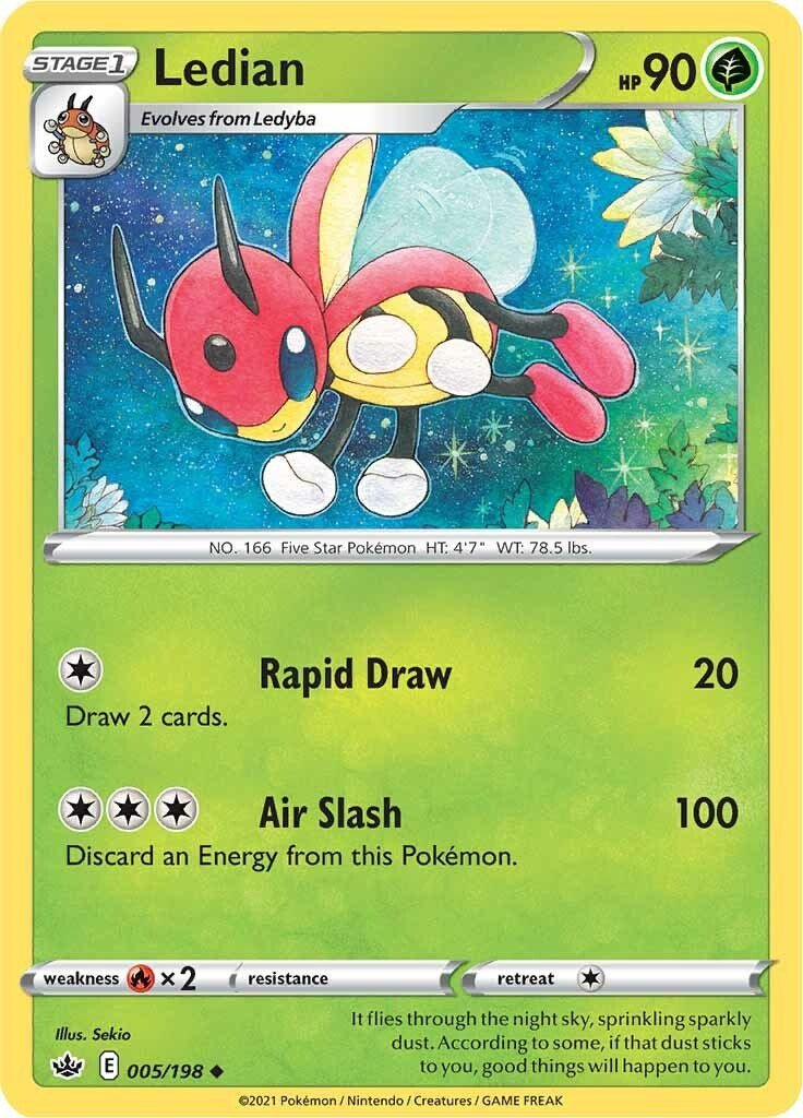 Pokemon Ledian 005/198 SWSH06: Chilling Reign Normal