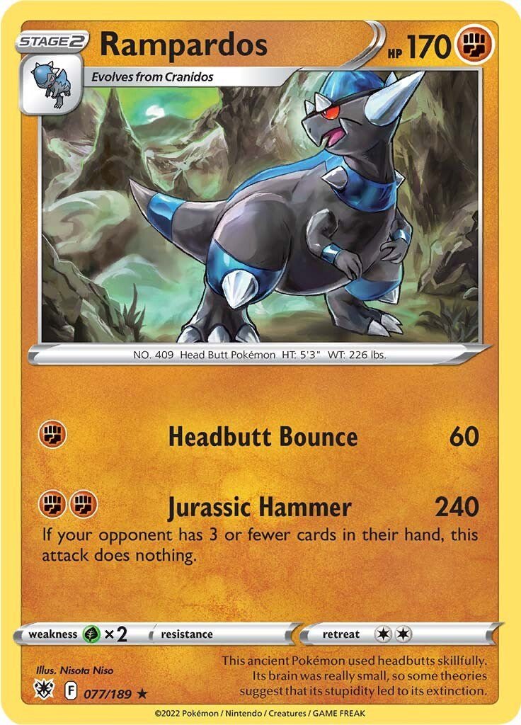 Pokemon Rampardos 077/189 SWSH10: Astral Radiance Holo