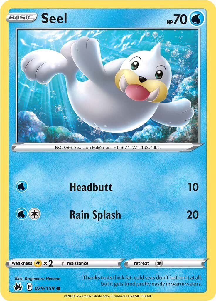 Pokemon Seel 029/159 SWSH: Crown Zenith Normal