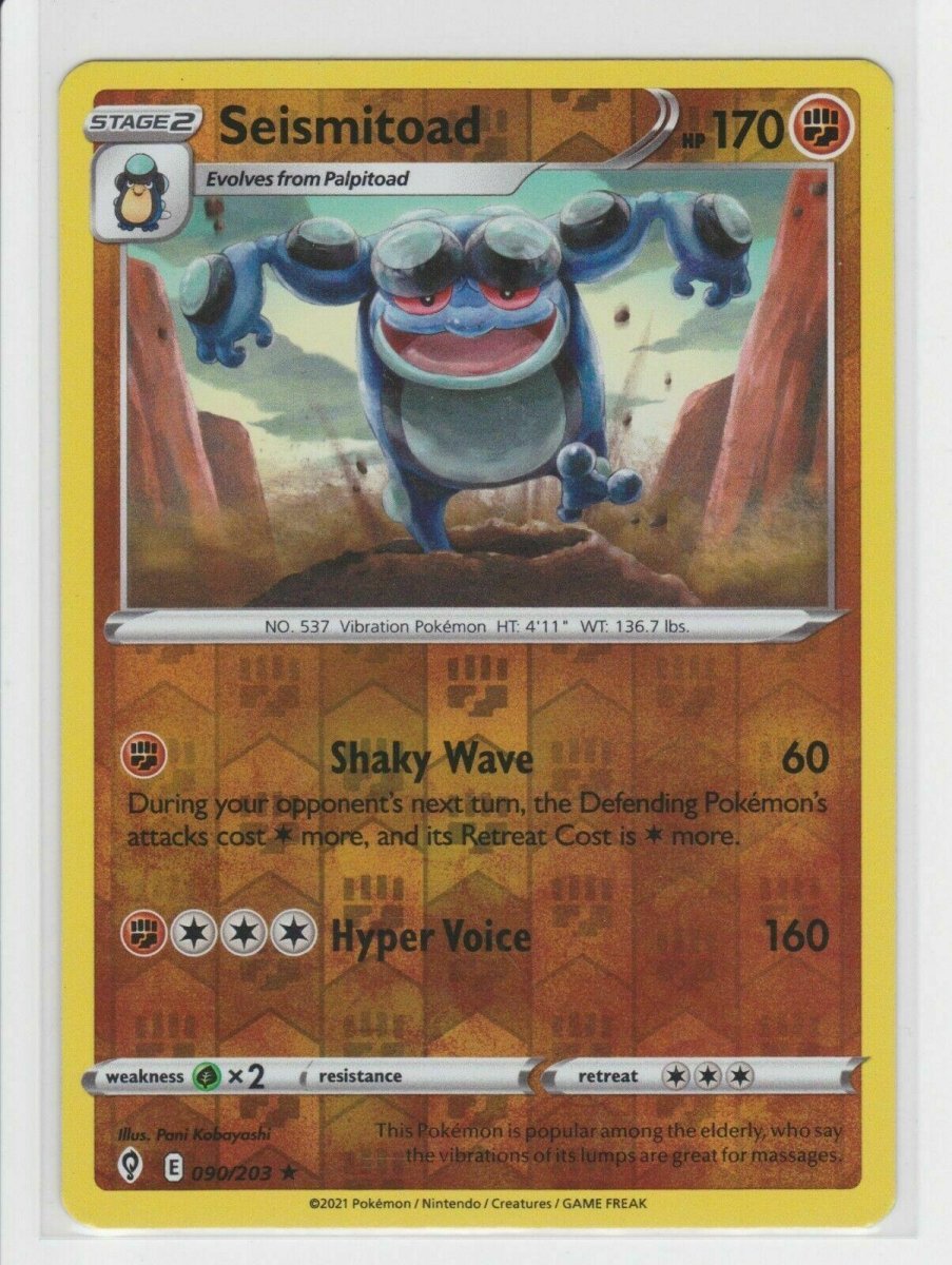 Pokemon Seismitoad 090/203 SWSH07: Evolving Skies Normal