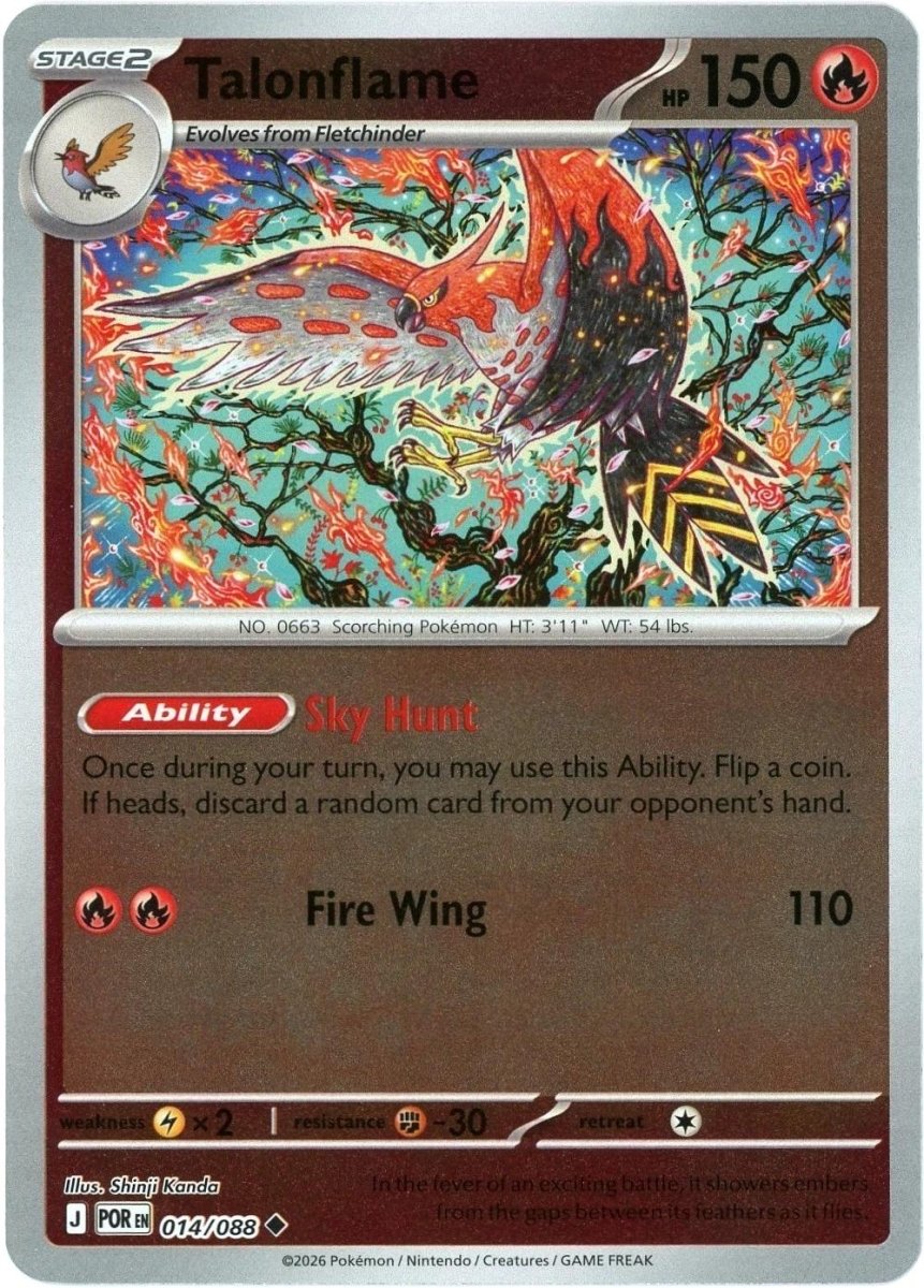 Pokemon Talonflame - 014/088 ME03: Perfect Order Normal