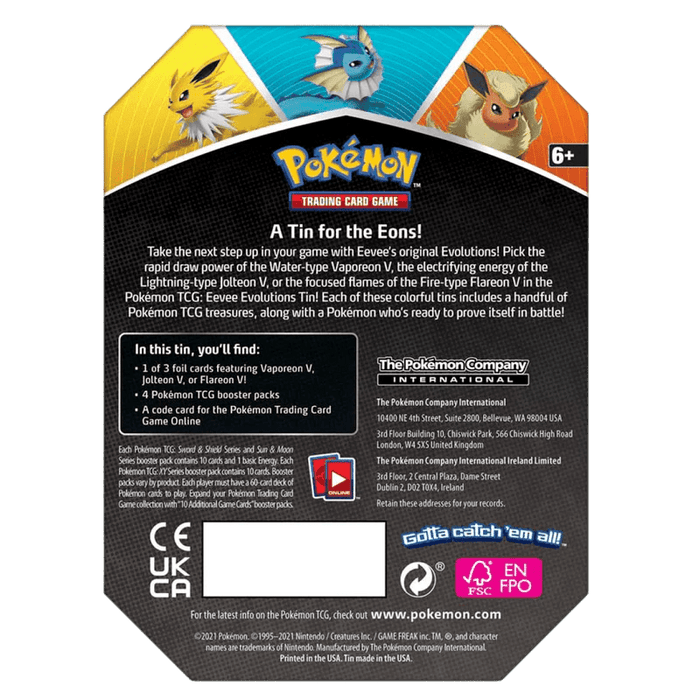 Pokemon TCG: Eevee Evolutions Tin - Flareon - EternaCards