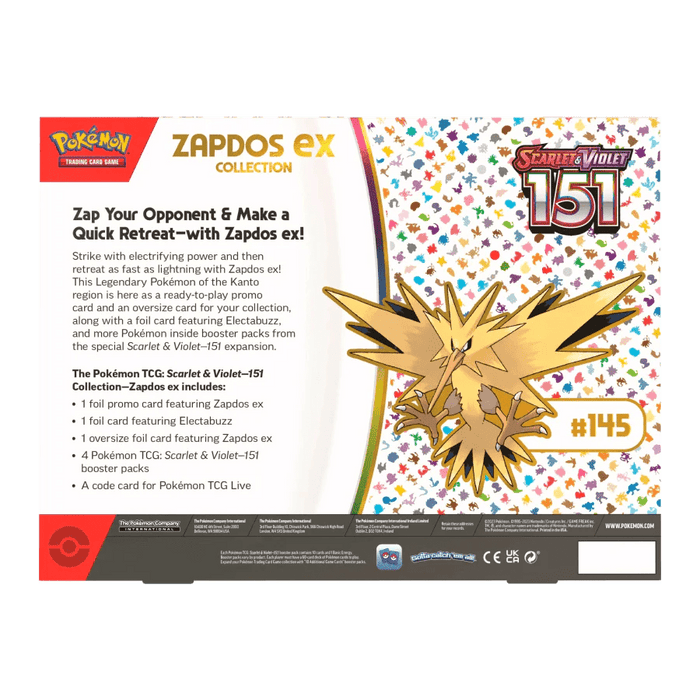 Pokemon TCG - Scarlet & Violet - 151 Zapdos ex Collection Box - EternaCards