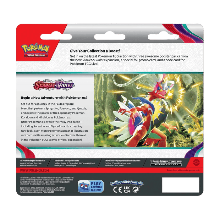 Pokemon TCG: Scarlet & Violet Base Set - 3 - Pack Blister - Arcanine - EternaCards