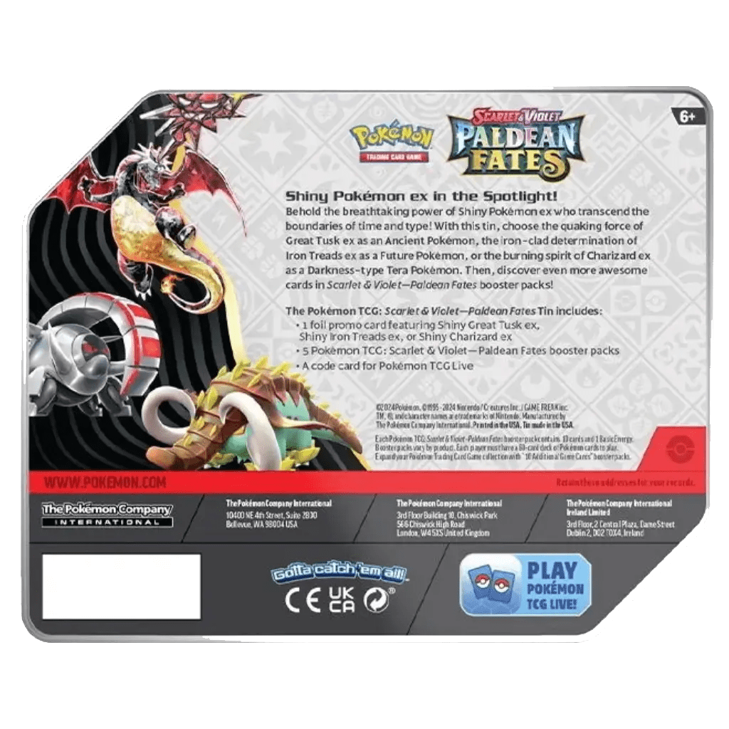 Pokemon TCG - Scarlet & Violet - Paldean Fates - 5 Booster Tin - EternaCards