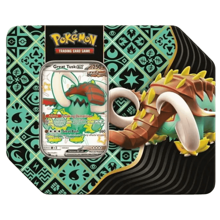 Pokemon Paldean Fates 5 Booster Tin Great Tusk