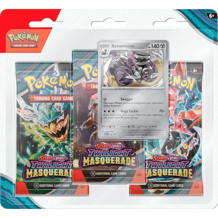 Pokemon TCG - Scarlet & Violet - Twilight Masquerade - 3 - Pack Blister - Revavroom/Snorlax - EternaCards