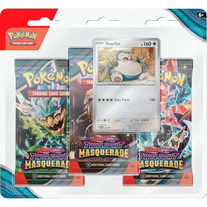 Pokemon TCG - Scarlet & Violet - Twilight Masquerade - 3 - Pack Blister - Revavroom/Snorlax - EternaCards