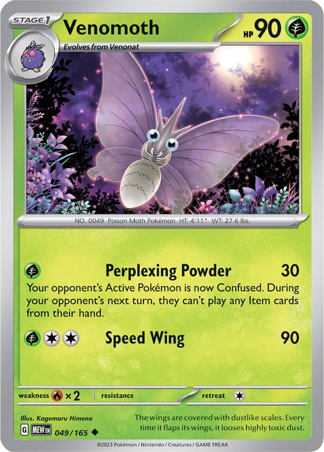 Pokemon Venomoth 049/165 SV: Scarlet & Violet 151 Normal