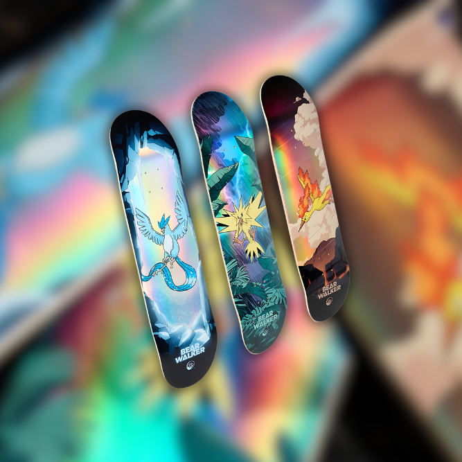 Pokémon Center x Bear Walker Legendary Bird Skateboards Released - EternaCards