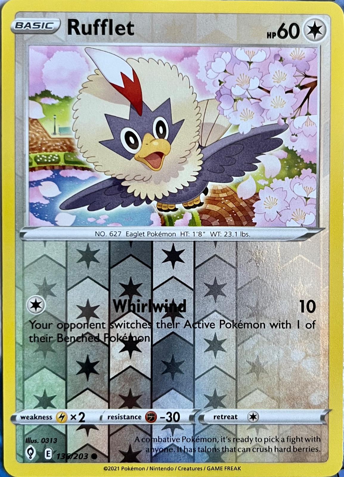 Pokemon Rufflet 136/203 SWSH07: Evolving Skies Normal