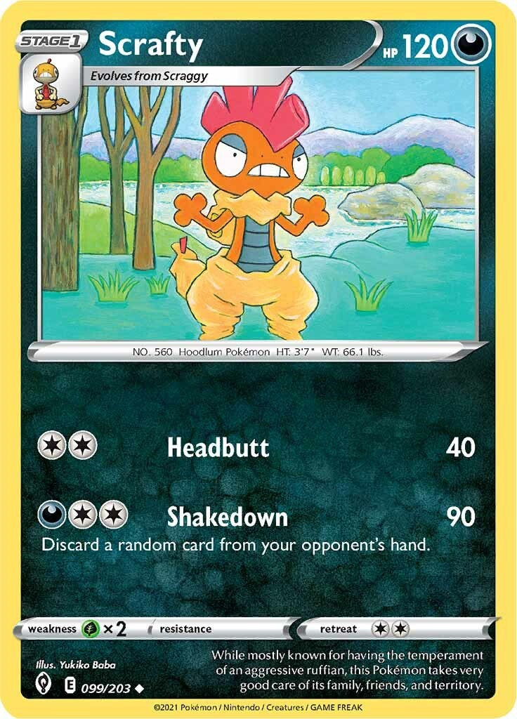 Pokemon Scrafty 099/203 SWSH07: Evolving Skies Normal
