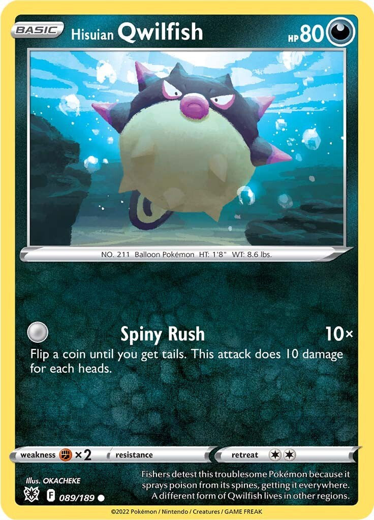 Pokemon Hisuian Qwilfish (89) 089/189 SWSH10: Astral Radiance Normal