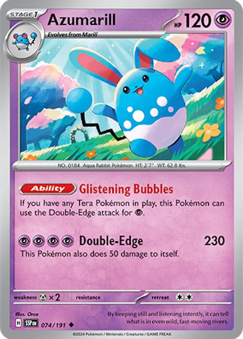 Pokemon Azumarill 074/191 SV08: Surging Sparks Normal