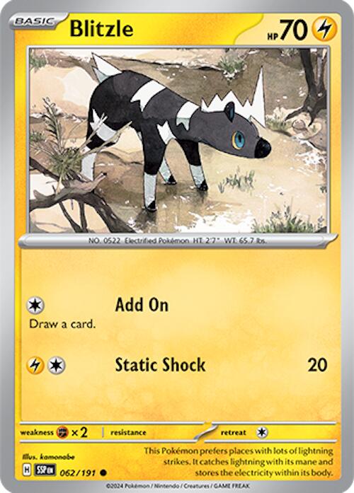 Pokemon Blitzle 062/191 SV08: Surging Sparks Normal