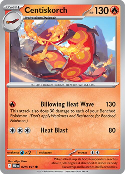 Pokemon Centiskorch 028/191 SV08: Surging Sparks Normal