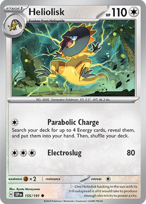 Pokemon Heliolisk 155/191 SV08: Surging Sparks Common — Eterna Cards