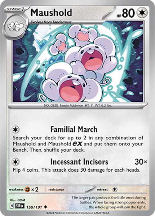 Pokemon Maushold 158/191 SV08: Surging Sparks Normal