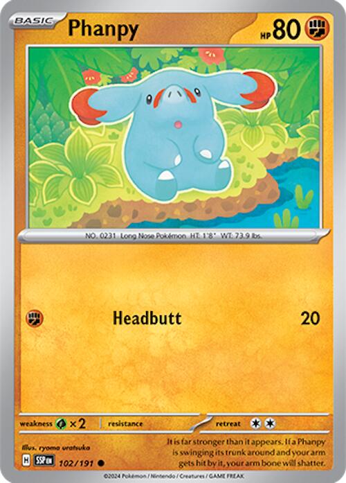 Pokemon Phanpy - 102/191 SV08: Surging Sparks Normal