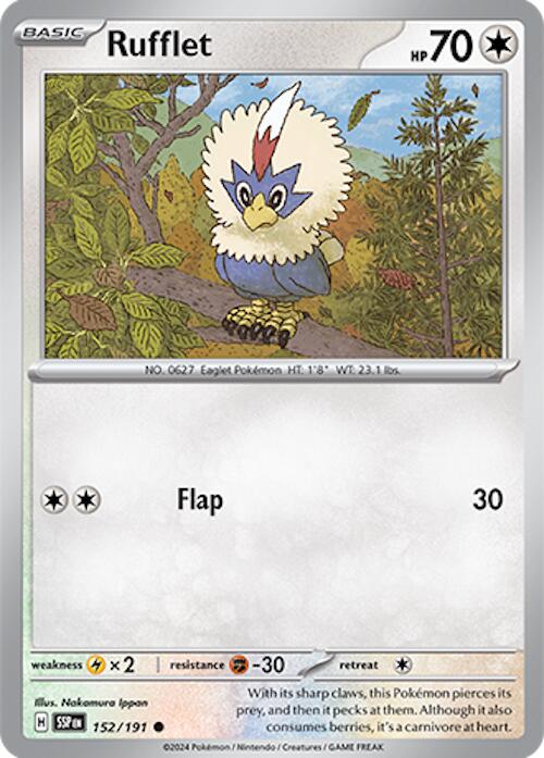 Pokemon Rufflet 152/191 SV08: Surging Sparks Normal
