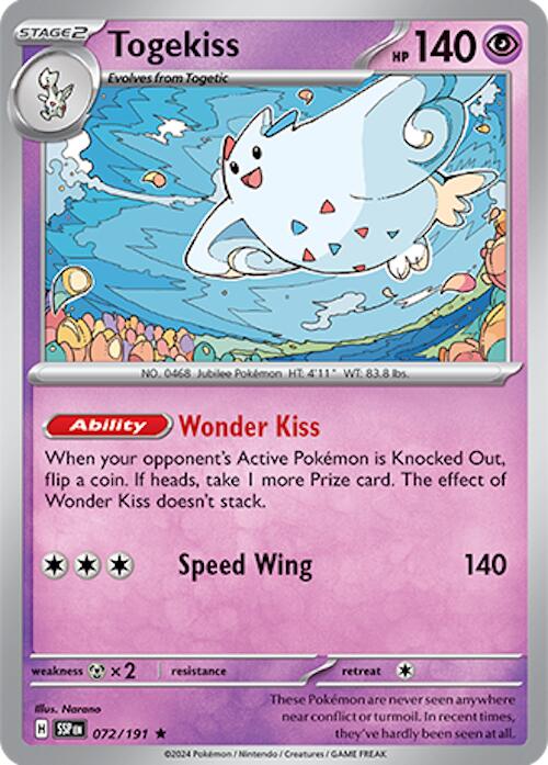 Pokemon Togekiss 072/191 SV08: Surging Sparks Holo