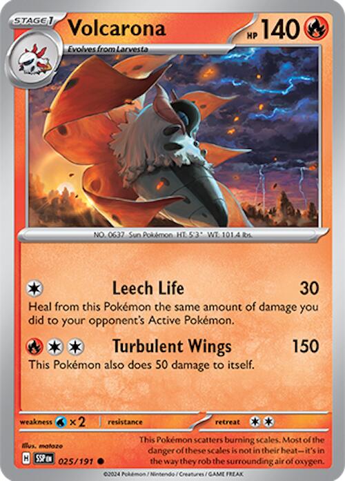 Pokemon Volcarona 025/191 SV08: Surging Sparks Normal