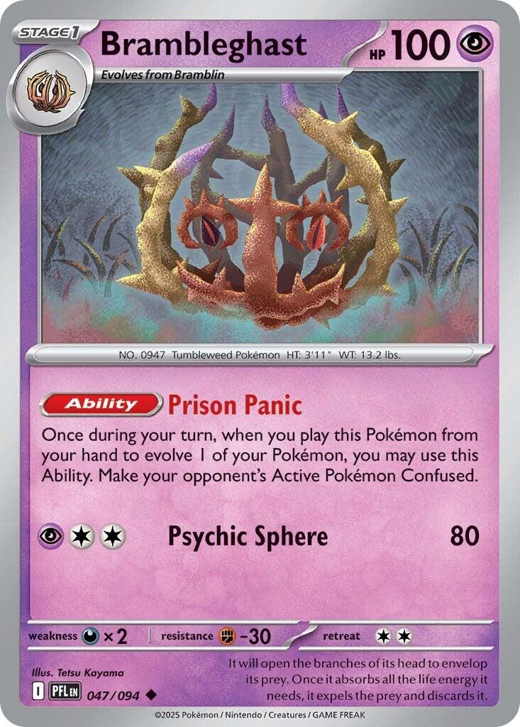 Pokemon Brambleghast 047/094 ME02: Phantasmal Flames Normal