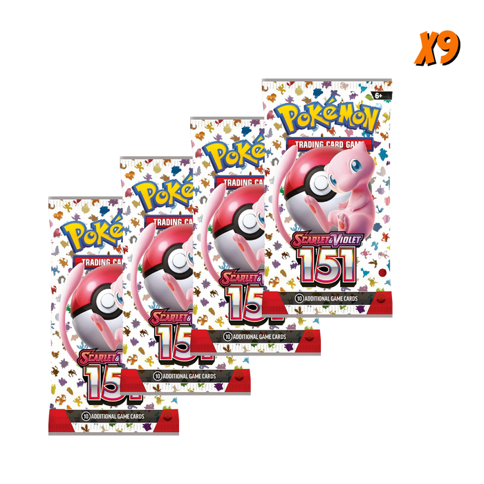 Pokemon 151 Booster Pack Bundle (9 Packs) .