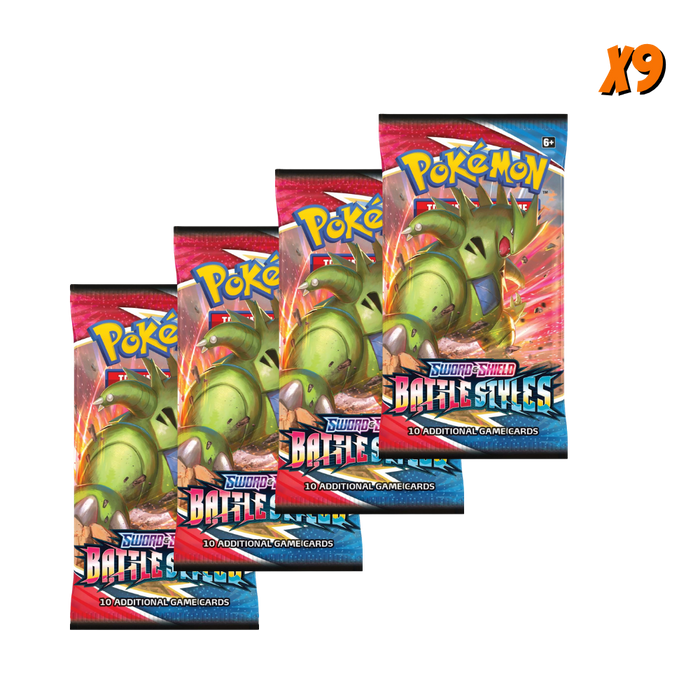 Pokemon Battle Styles Booster Pack Bundle (9 Packs) .