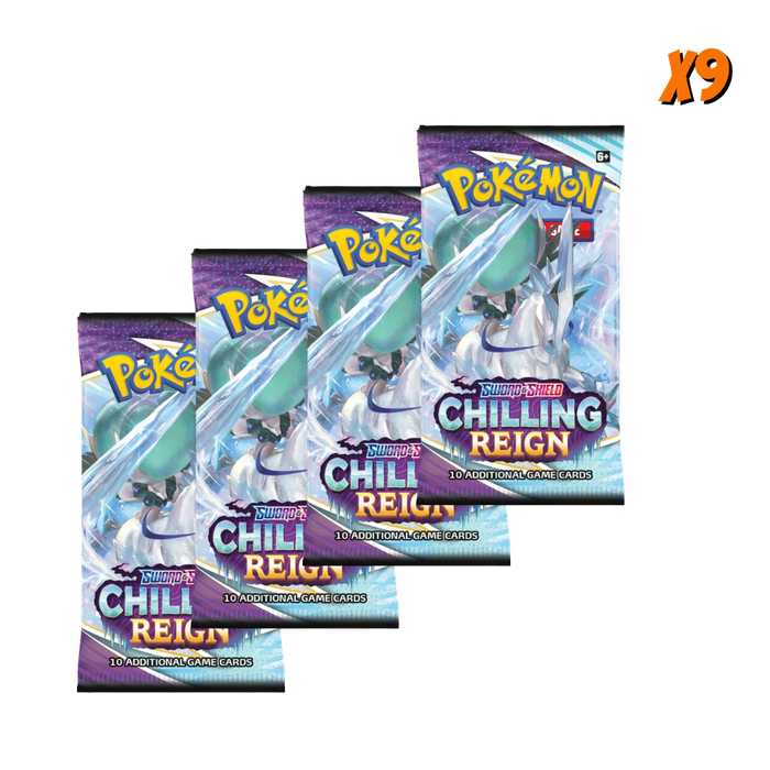 Pokemon Chilling Reign Booster Pack Bundle (9 Packs) .