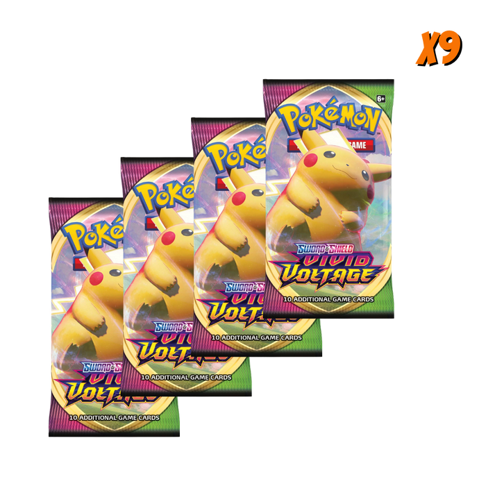 Pokemon Vivid Voltage Booster Pack Bundle (9 Packs) .
