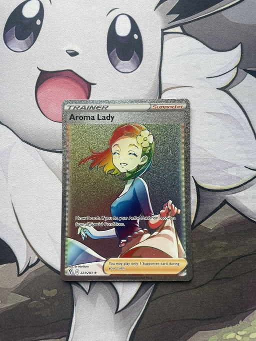 Aroma Lady - 221/203 - Rainbow Secret Rare Card - Pokemon Evolving Skies - EternaCards