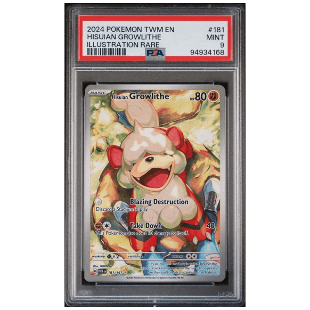 Graded Pokemon Card - Hisuian Growlithe 181/167