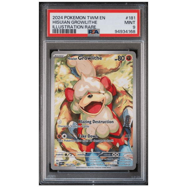 hisuian growlithe pokemon card - Grade 9 - Twilight Masquerade #181/167 Colorless Bite (30) Weakness Grass 2 Resistance None None Retreat Cost Graded Pokemon Card - Hisuian