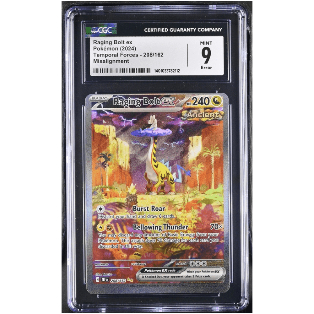 Graded Pokemon Card - Raging Bolt ex 208/162 - CGC 9 (Error Graded Pokemon Card - Raging Bolt ex 208/162 - CGC 9 (Error