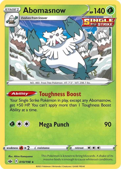 Pokemon Abomasnow 010/198 SWSH06: Chilling Reign Normal - Eterna Cards