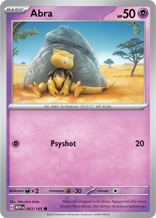 Pokemon Abra 063/165 SV: Scarlet & Violet 151 Normal - EternaCards