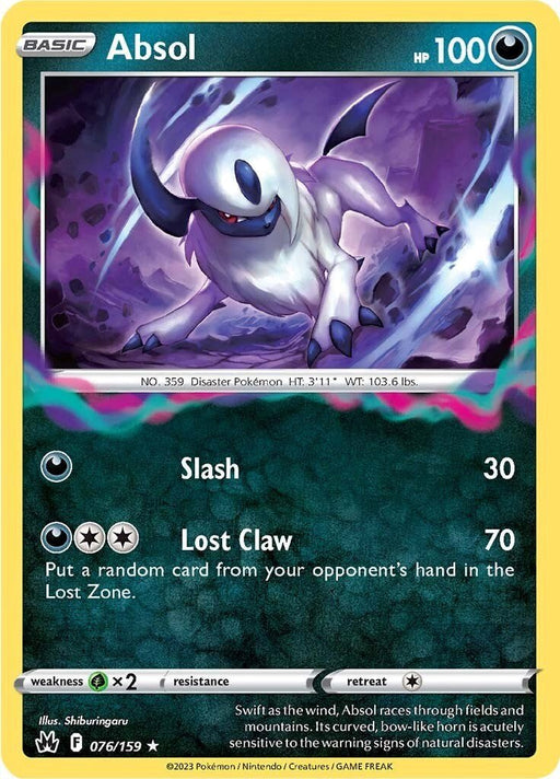 Pokemon Absol 076/159 SWSH: Crown Zenith Reverse Holo - EternaCards