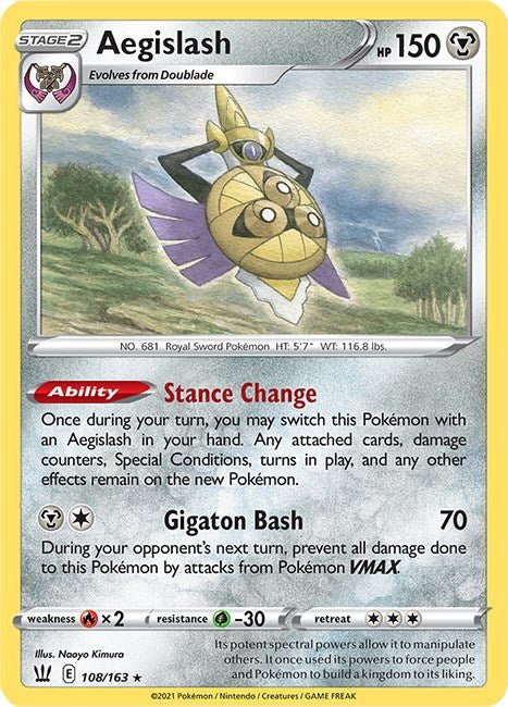 Pokemon Aegislash (108) 108/163 SWSH05: Battle Styles Normal - EternaCards