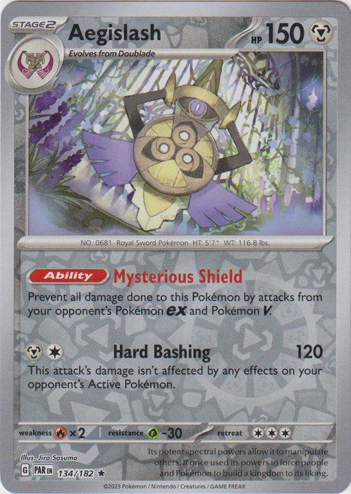 Pokemon Aegislash - 134/182 SV04: Paradox Rift Holo - Eterna Cards