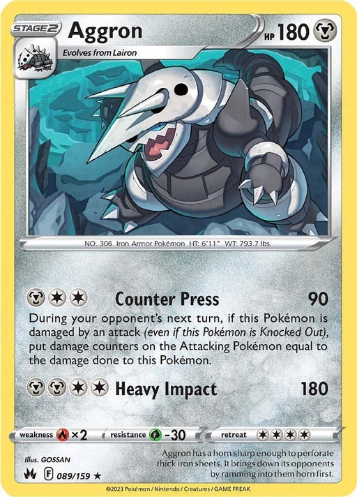 Pokemon Aggron 089/159 SWSH: Crown Zenith Reverse Holo - EternaCards