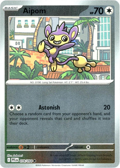 Pokemon Aipom 078/094 ME02: Phantasmal Flames Normal - Eterna Cards