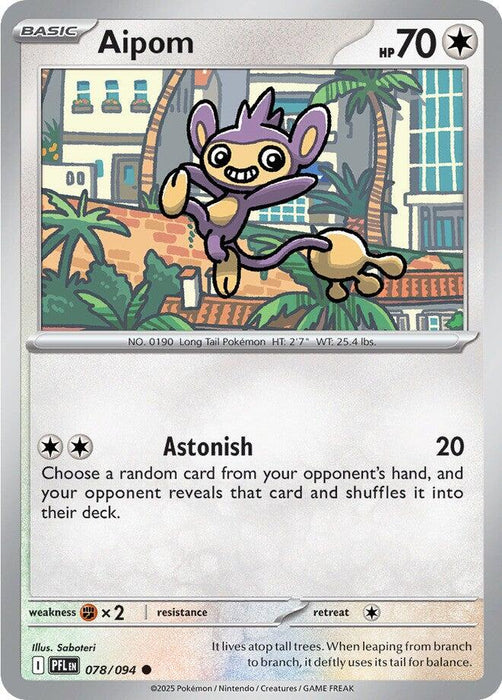 Pokemon Aipom 078/094 ME02: Phantasmal Flames Reverse Holo - EternaCards