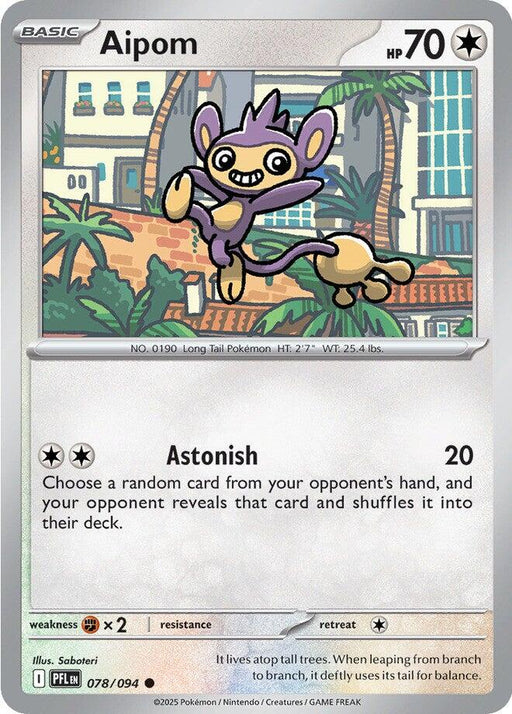 Pokemon Aipom 078/094 ME02: Phantasmal Flames Reverse Holo - EternaCards